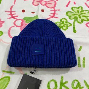 Acne Studios Blue Logo Beanie
